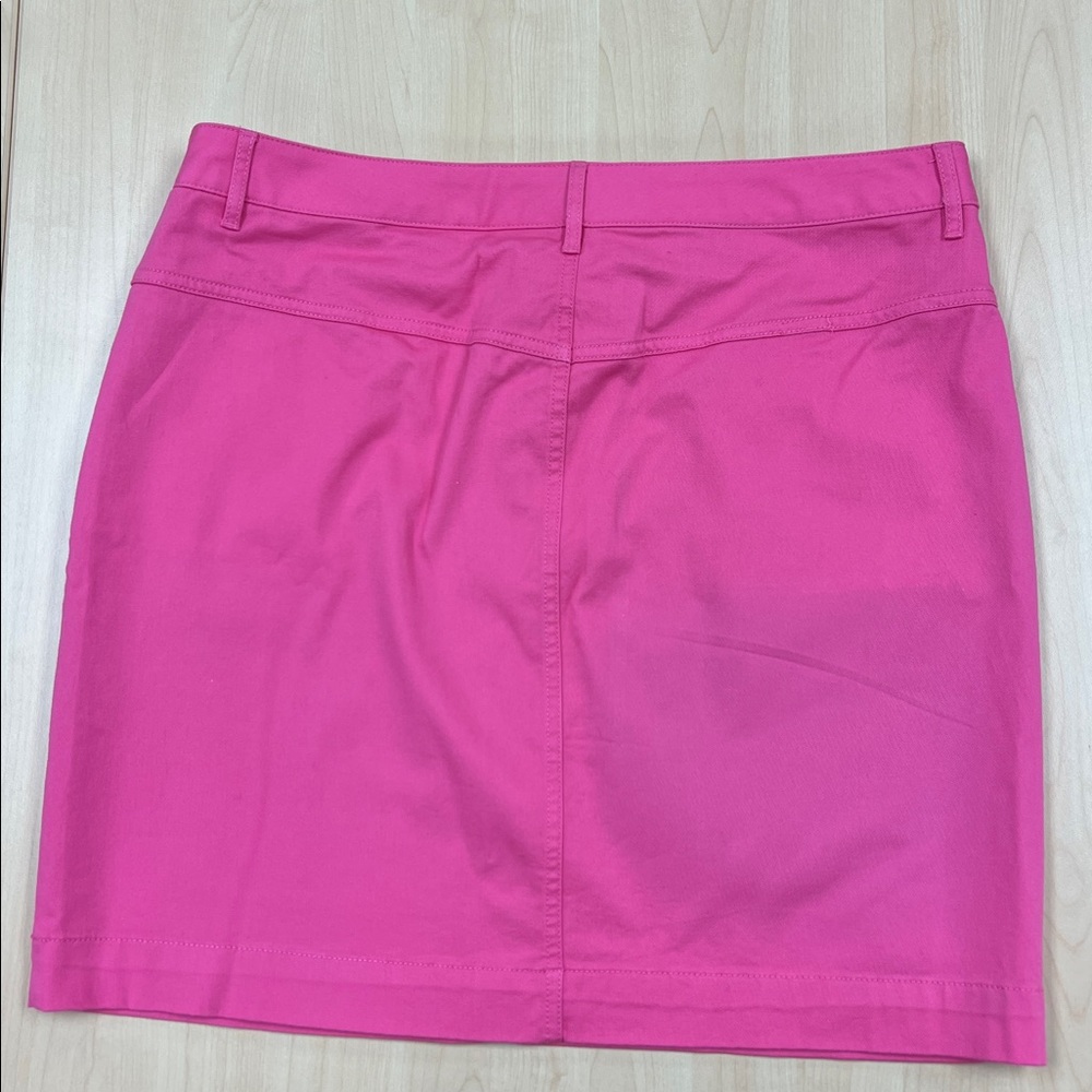 Brooks Brothers 346 Y2K Pink Cotton Stretch Mini Skirt 14 - Picture 5 of 8